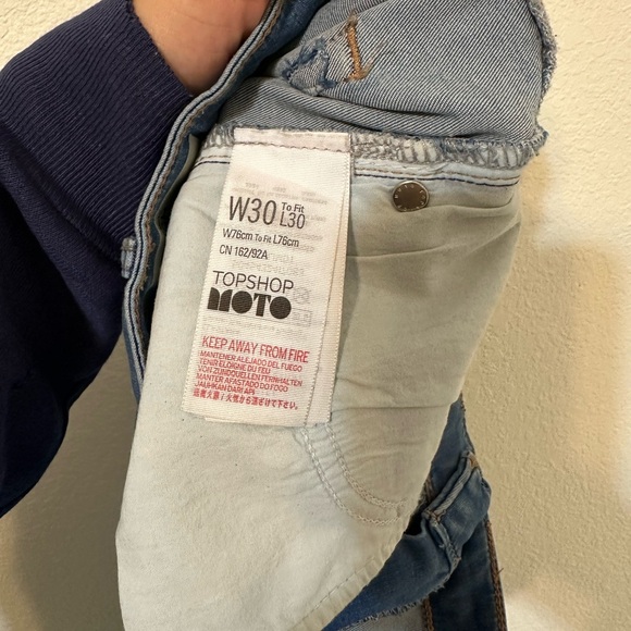 TOPSHOP Moto Leigh Skinny Ankle Blue Jeans Jeggings GUC - Picture 6 of 8
